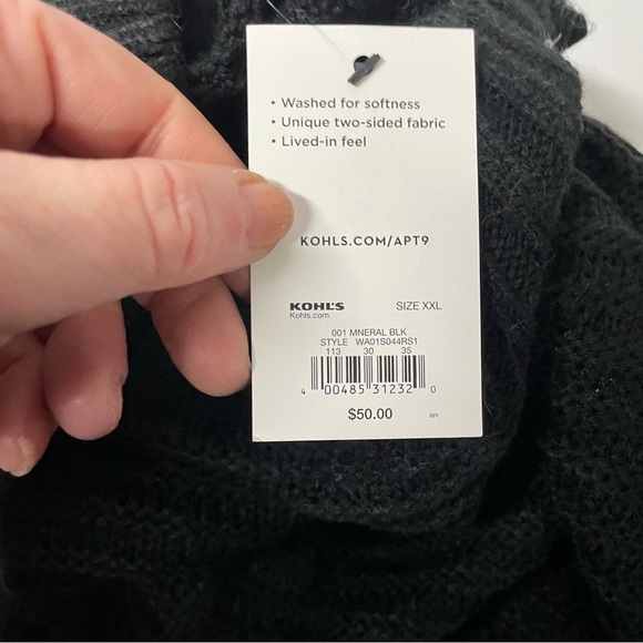 SOLD. Apt 9 New plus XXL mock Neck Acrylic Super Soft Pullover Black oversized - Picture 4 of 8
